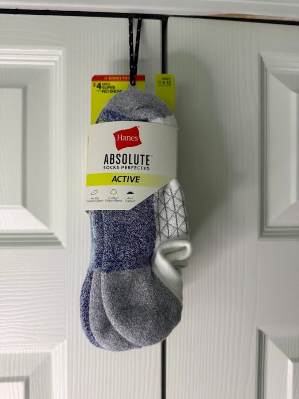 Men's Hanes Absolute Socks Perfected Active No-Slip Silicone Gripper